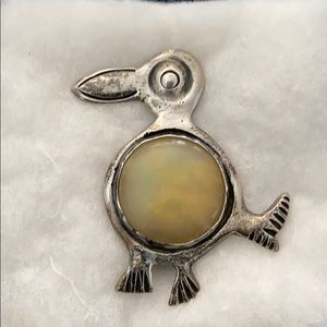 Vintage silver penguin brooch
